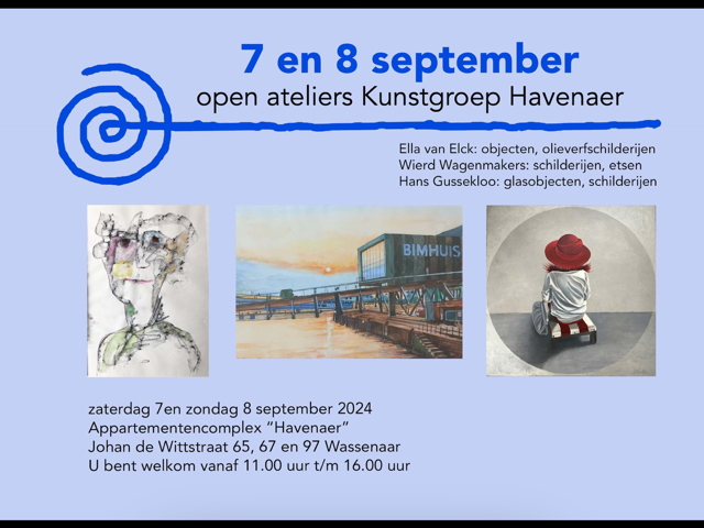 Open atelier Kunstgroep De Havenaer 7 & 8 september 2024